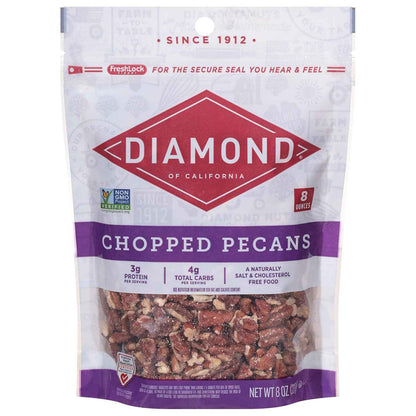 Diamond of California Chopped Pecans – Pre-Chopped Nut for DIY Trail Mix and Cooler Snacks, Portable Pantry Item for Car Camping