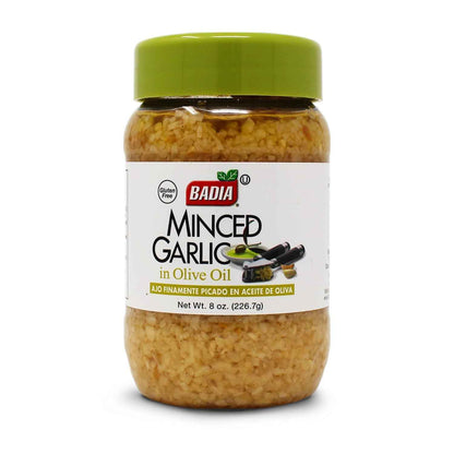 Badia Pre-Minced Garlic in Olive Oil – Ready-to-Spoon Aromatic for Quick Stir-Fry Dinners
