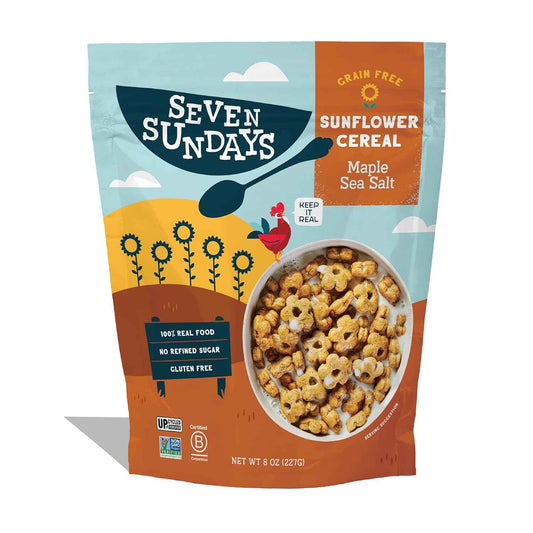Seven Sundays Maple Sea Salt Cereal – Safe Lunchbox Snack for Kids with Gluten-Free Diets, 8 oz