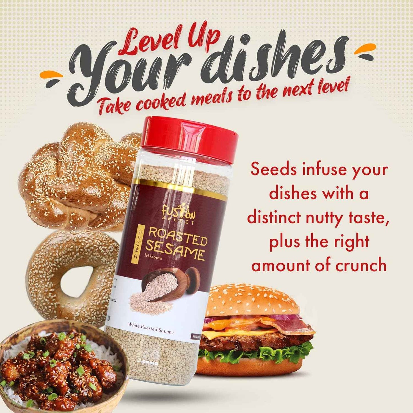 Fusion Select Toasted Black Sesame Seeds - No-Cook Pantry Shortcut for Quick Lunch Prep