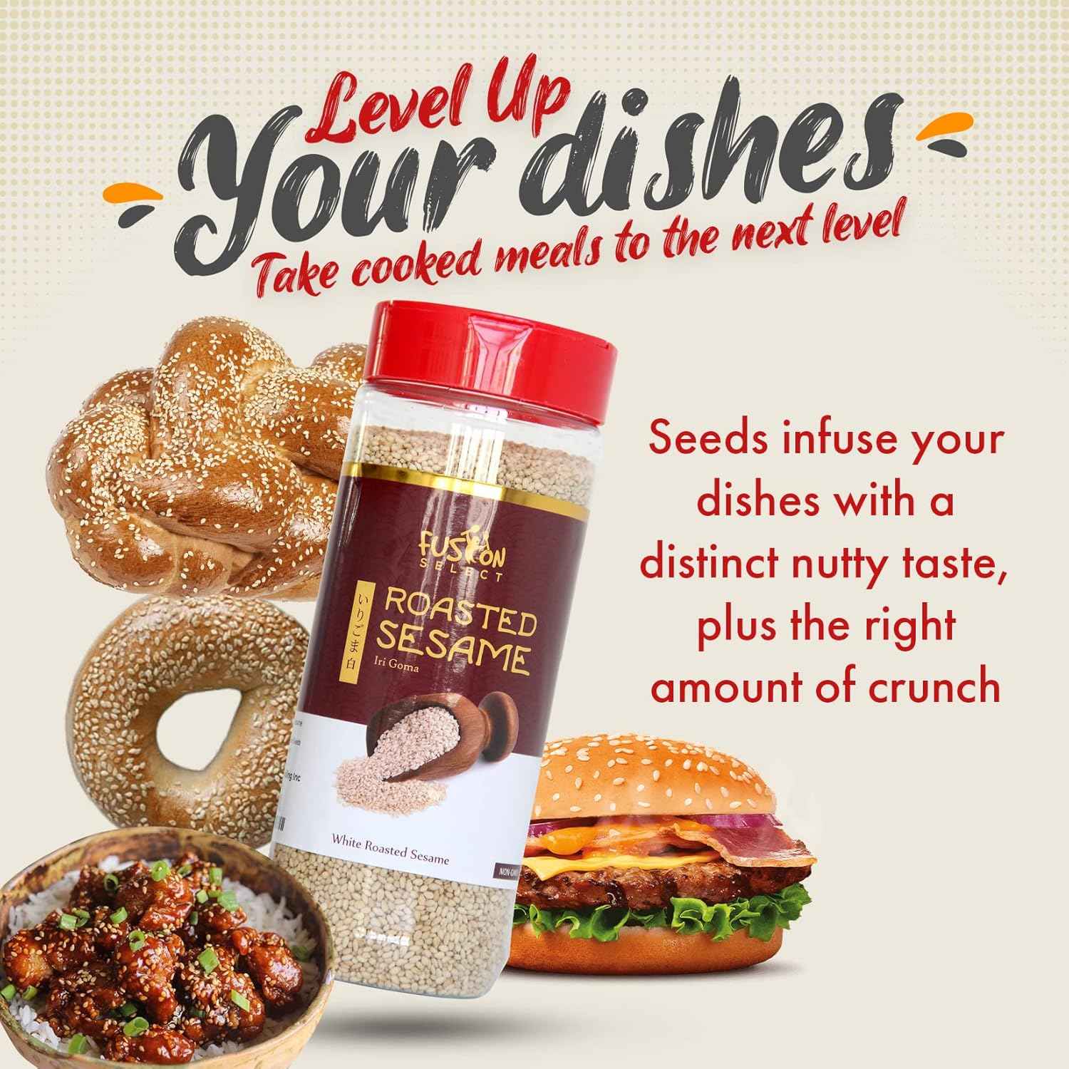 Fusion Select Toasted Black Sesame Seeds - No-Cook Pantry Shortcut for Quick Lunch Prep