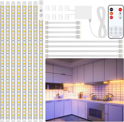 LAFULIT Under Cabinet Lighting Kit – Cozy Bedroom Decor Glow, 2700K Warm LED Strip for Shelves and Nightstands