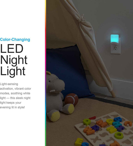 GE Home Decor Night Light for Living Room and Entryway – Dusk to Dawn Color Changing Plug In LED