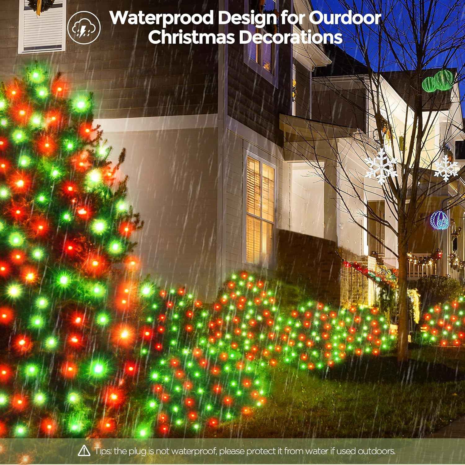 WBao Christmas Net Lights – 29V Low Voltage Holiday Lights Safe for Kids, Pets and Touch
