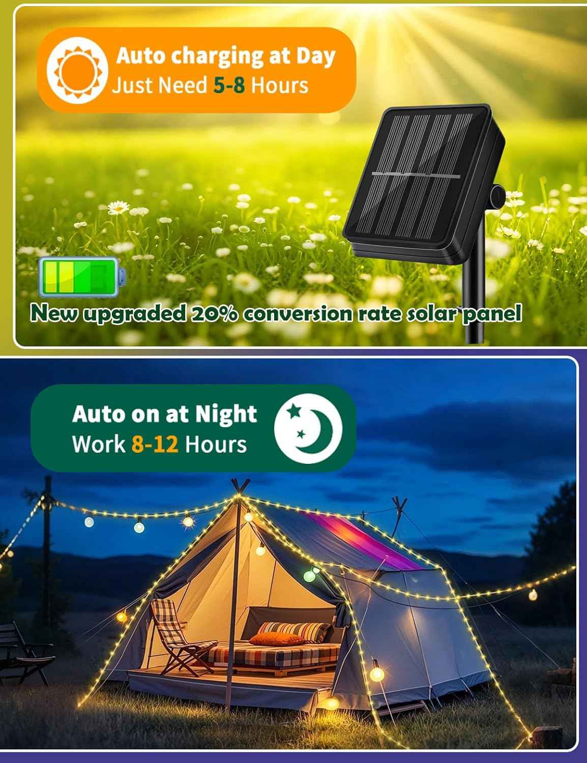 Lumify Solar Rope Light 39FT Warm White Flexible Tube for Cozy Living Room Aesthetic and Indoor Ambiance