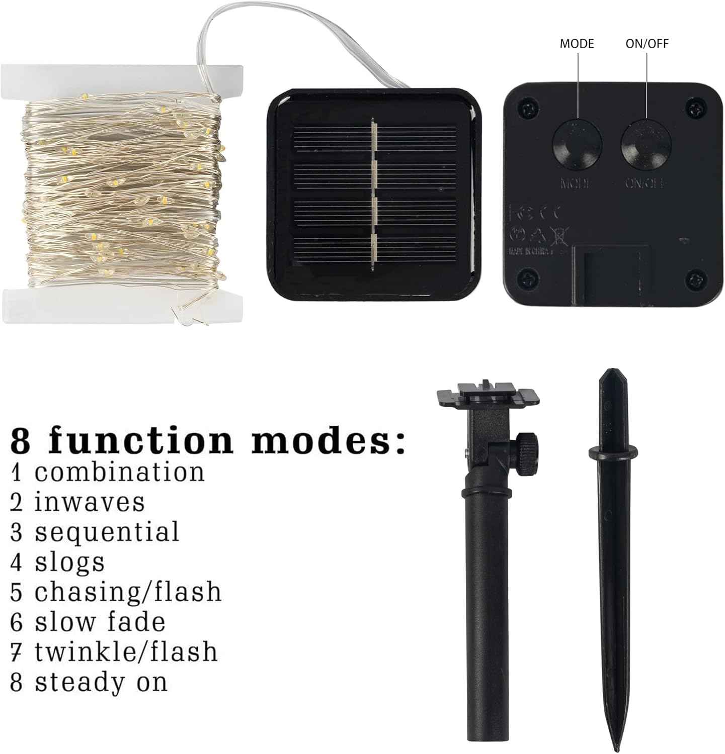 Dazzle Bright Solar String Lights – Indoor Window Frame and Wall Decor, 8 Lighting Modes
