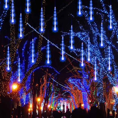 FUNPENY Falling Meteor Lights – Weatherproof Outdoor Christmas Decor for Eaves, Gutters, and Front Yard Trees