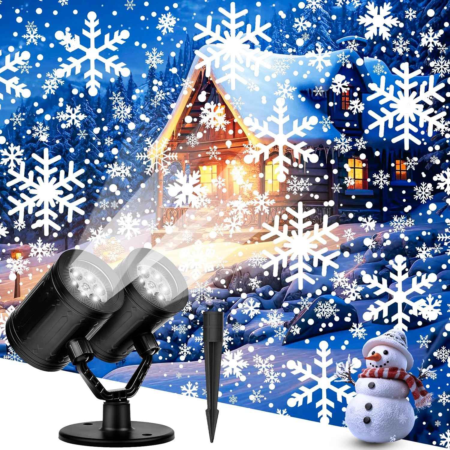 LUMIORA WinterGlow Snowflake Projector – Flameless Smokeless Holiday Lighting, Safe Around Kids and Pets