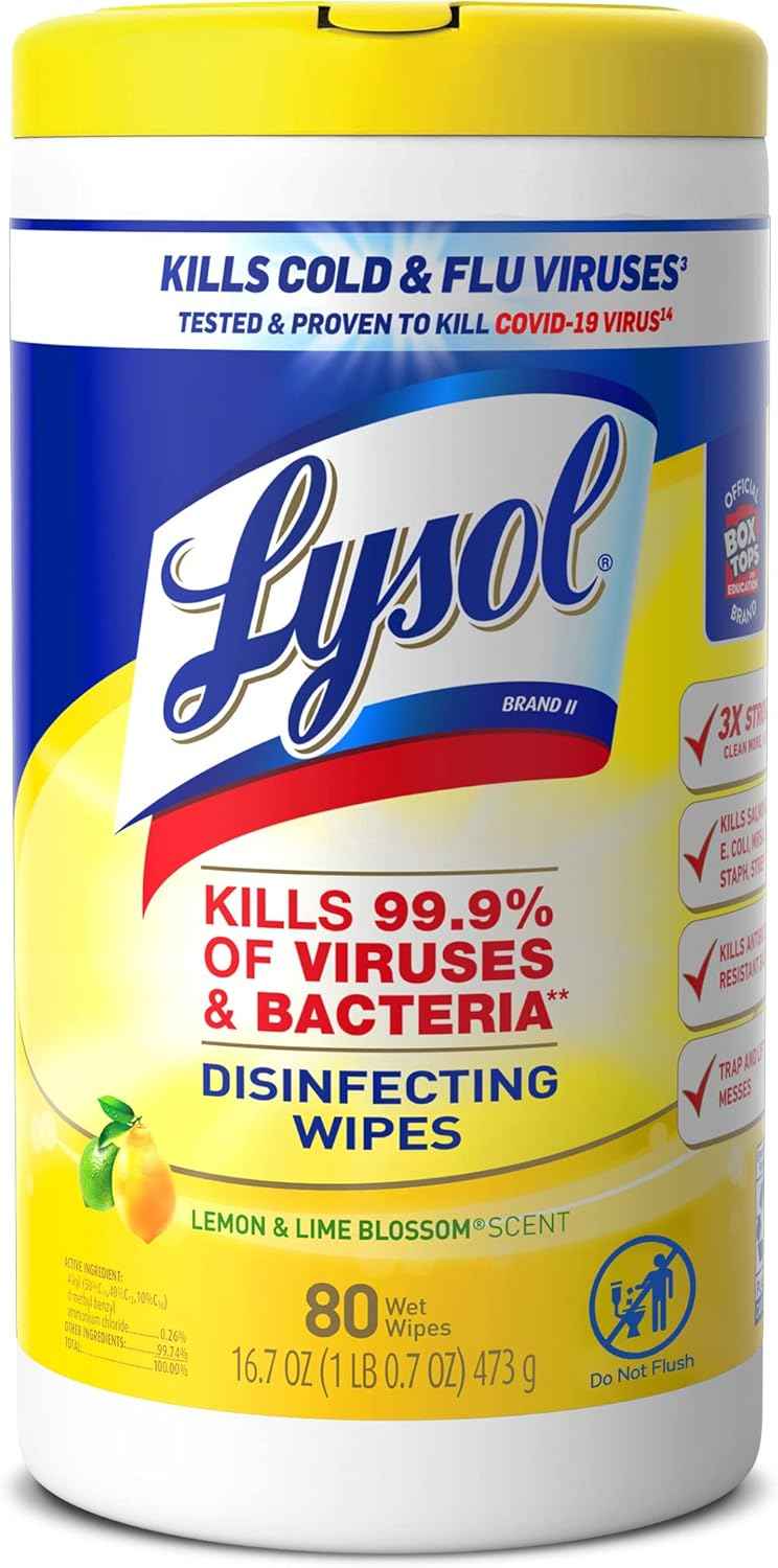 Lysol Disinfecting Wipes Bundle – Thoughtful Housewarming Gift for New Apartment Owners, Ready-to-Use All-Purpose Cleaning Set, 80 Count