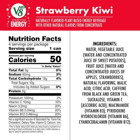V8 +Energy Sparkling Juice Drink – 3pm Slump Replacement for Busy Workdays