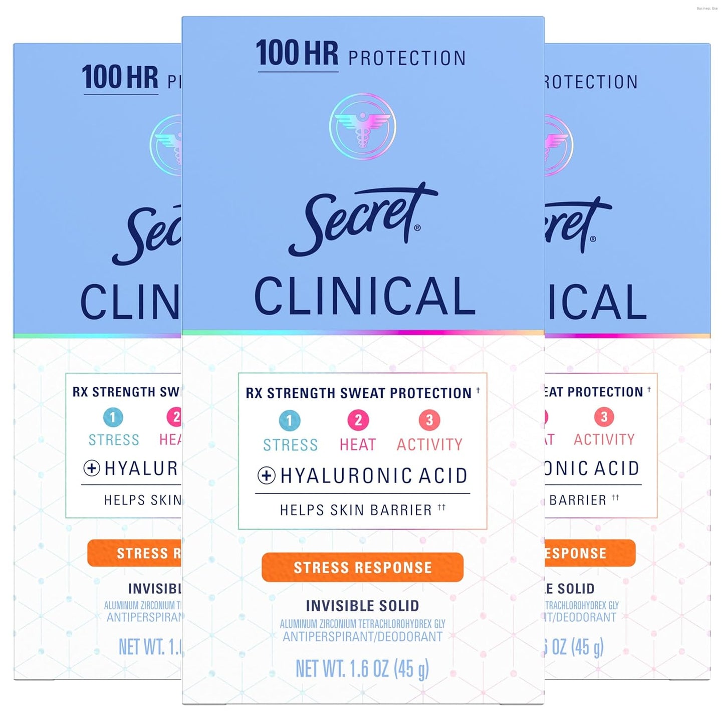 Secret_Clinical_Strength_100HR_Sweat_&_Odor,_Stress_Response_Invisible_Solid_Antiperspirant_Deodorant_for_Women,_3X_Stress_Protection_with_Hyaluronic_Acid,_PH_Balanced,_1.6_oz_(Pack_of_3)