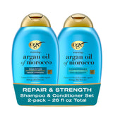 OGX Renewing + Argan Oil of Morocco Shampoo & Conditioner Set, Damage Repairing Shampoo & Conditioner Helps Strengthen & Repair Dry, Damaged Hair, Sulfate-Free Surfactants