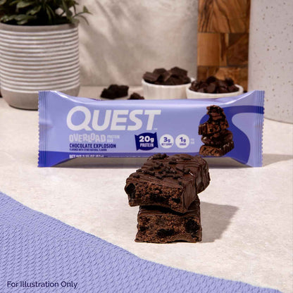 Quest Nutrition Overload Protein Bars, 20g Protein, 1g Sugar, 3g Net Carbs, Gluten Free, 12 Count