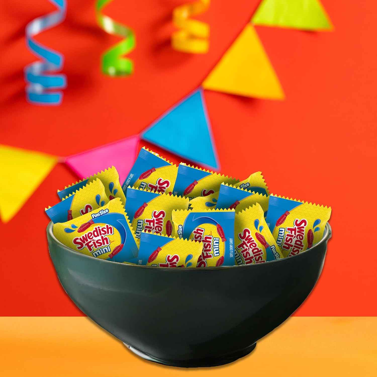SWEDISH FISH Mini Soft & Chewy Gummy Candy, Bulk Candy, 140 Snack Packs