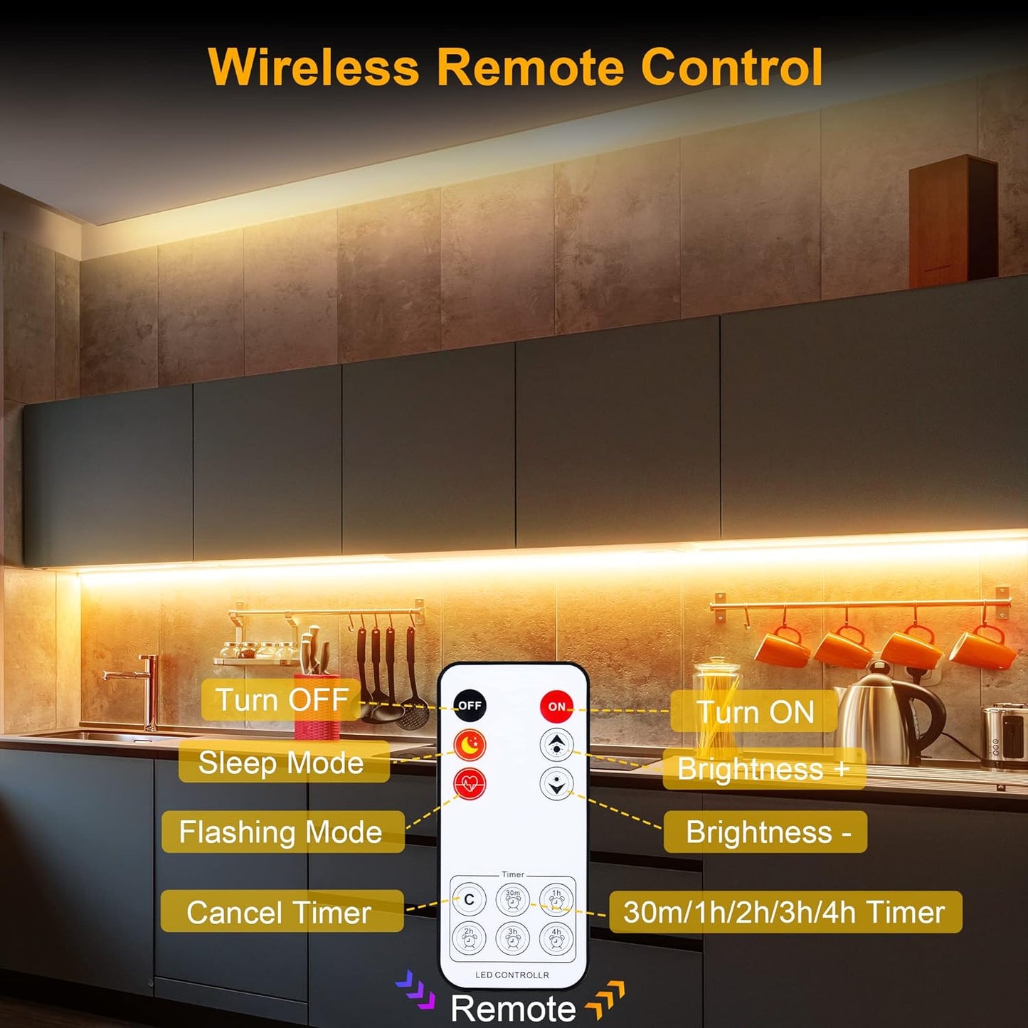 LAFULIT_Under_Cabinet_Lighting_Kit,_13FT_/_16.4FT_Flexible_LED_Strip_Lights_with_Remote_&_Power_Adapter,_2700K–6000K_Warm/Neutral/Daylight_White_&_Multicolor_Options,_for_Kitchen_Cabinets,_Shelves,_Desks_&_Counters