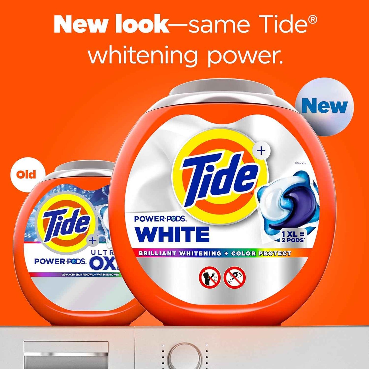 Tide Power PODS White Laundry Detergent Pacs, Brilliant Whitening + Color Protect