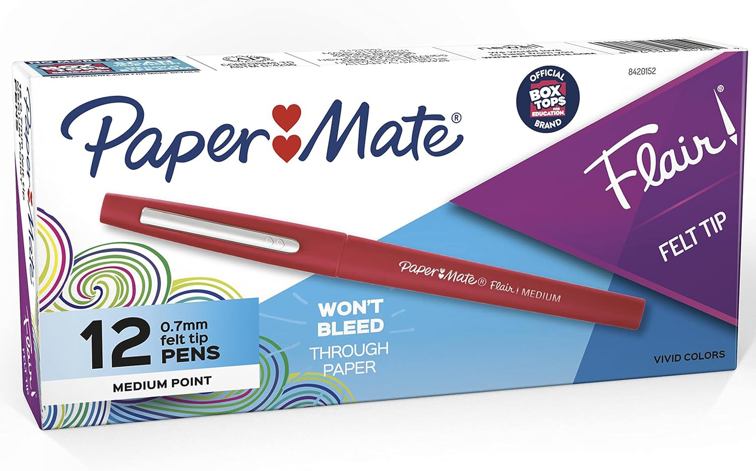 Paper_Mate_Flair_Felt_Tip_Pens_Medium_Point_(0.7mm)_Red_12_Count