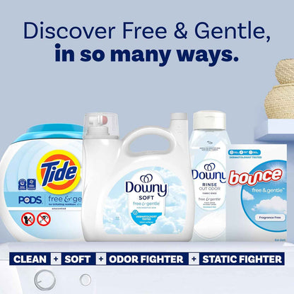 Downy Free & Gentle Liquid Fabric Softener, Hypoallergenic, Sensitive Skin Friendly Fabric Conditioner Liquid