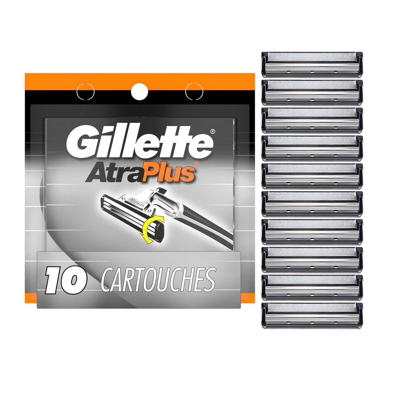 Gillette_AltraPlus_Mens_Razor_Blade_Refills,_10_Count,_Lubra-Soft_Strip_for_Smoothness_and_Comfort