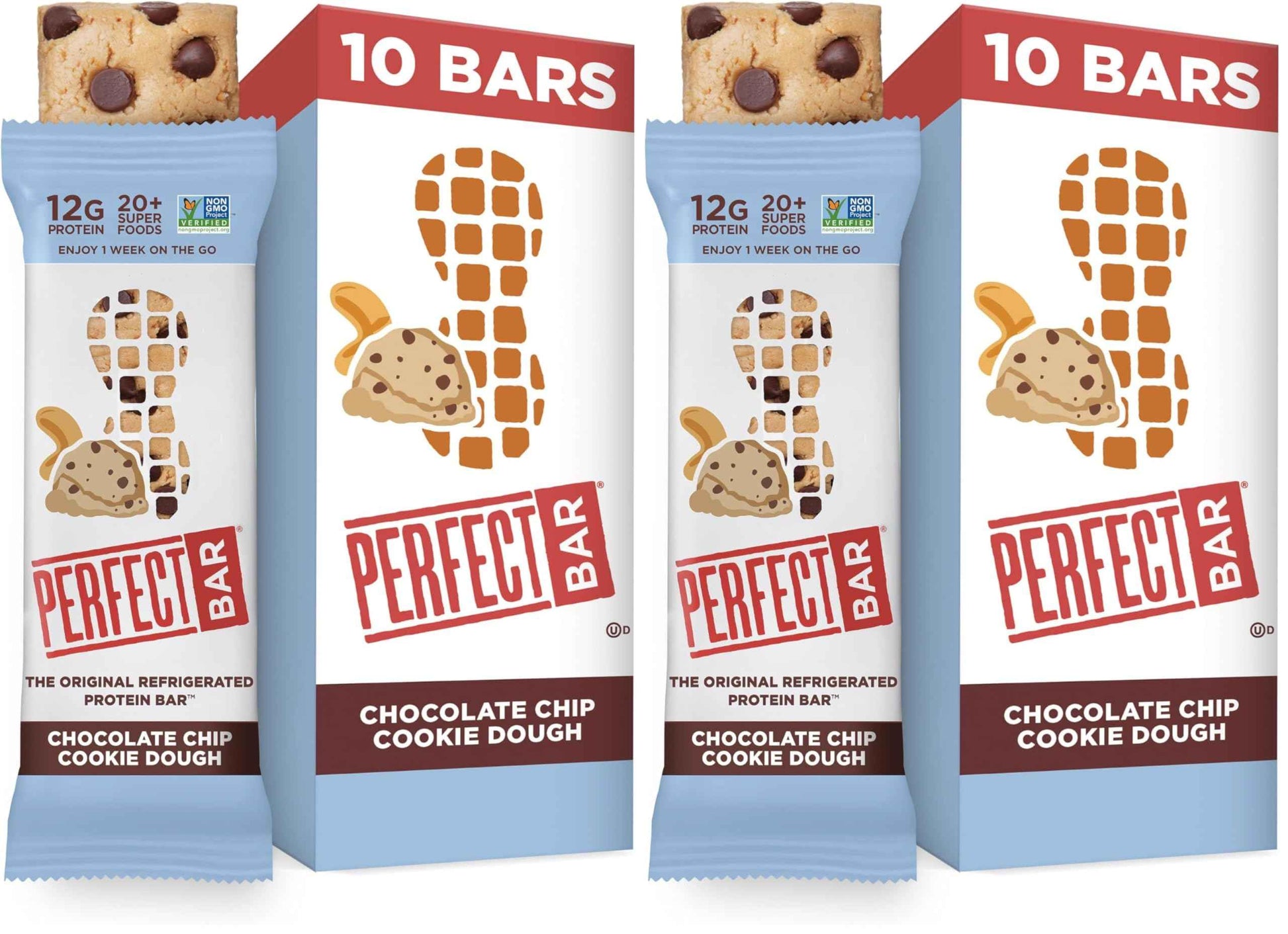 Perfect Bar Protein Bars, Gluten Free, Made with Organic Honey, Cookie Dough Texture, Refrigerated