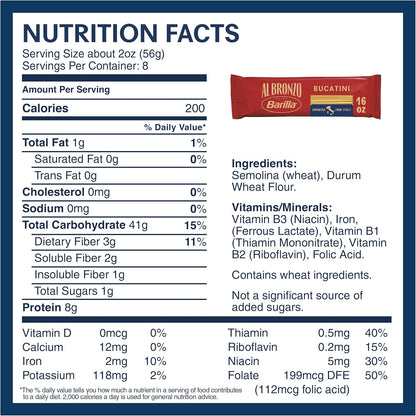 Barilla_Al_Bronzo_Bucatini_Pasta_(1_lb),_Bronze_Cut_Pasta_Created_from_High_Quality_Durum_Wheat,_Imported_from_Italy,_Non-GMO,_Kosher