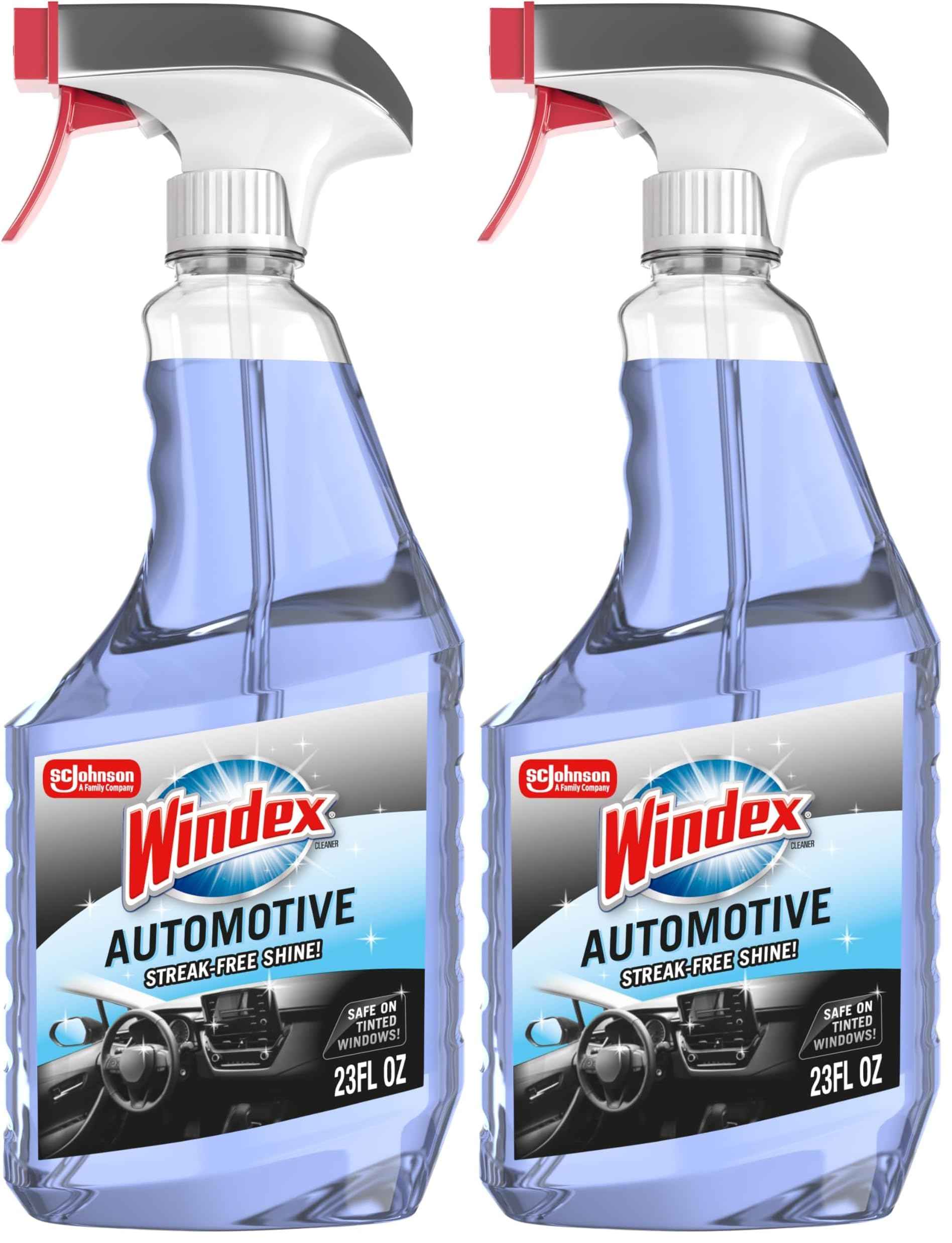 Windex Automotive Car Window and Glass Cleaner, Streak-Free Shine for Car Glass Exteriors, Tinted Windows, and Interior Electronics, 23 fl oz