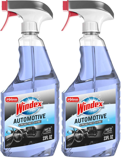Windex Automotive Car Window and Glass Cleaner, Streak-Free Shine for Car Glass Exteriors, Tinted Windows, and Interior Electronics, 23 fl oz