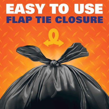 Hefty Easy Flaps Multipurpose Large Trash Bags, 30 Gallon, 40 Count