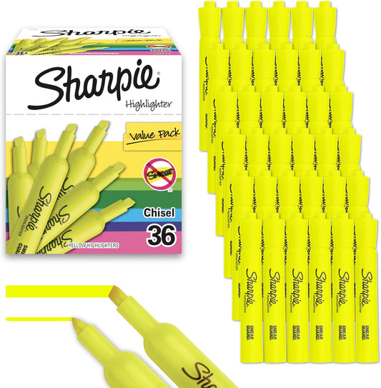 Sharpie_Tank_Style_Highlighters,_Chisel_Tip,_Fluorescent_Yellow,_Box_of_36_(1920938)