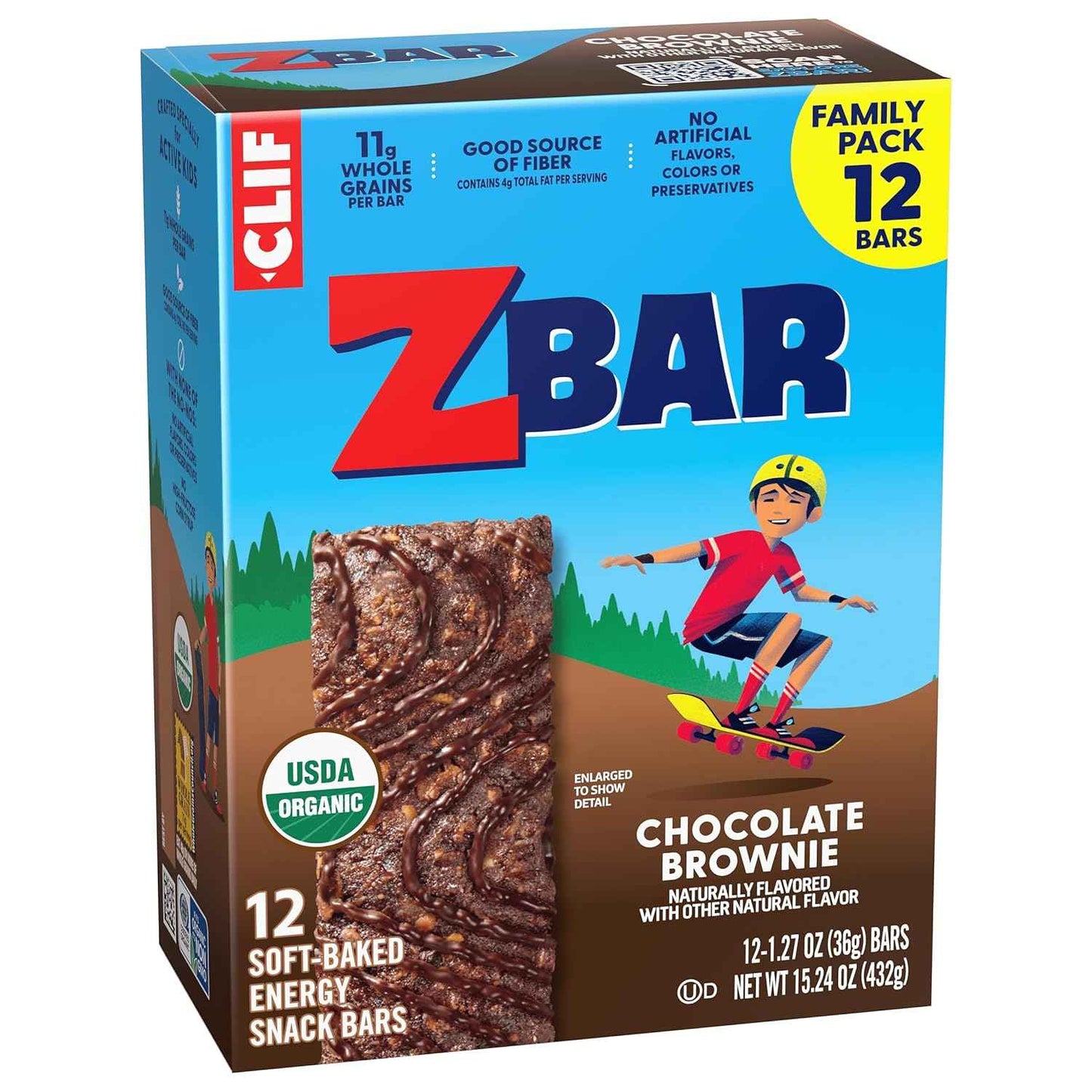 Zbar - Chocolate Brownie - Soft-Baked Energy Snack Bars - Non-GMO - 11g Whole Grains - USDA Organic Granola Bars (12 Pack)