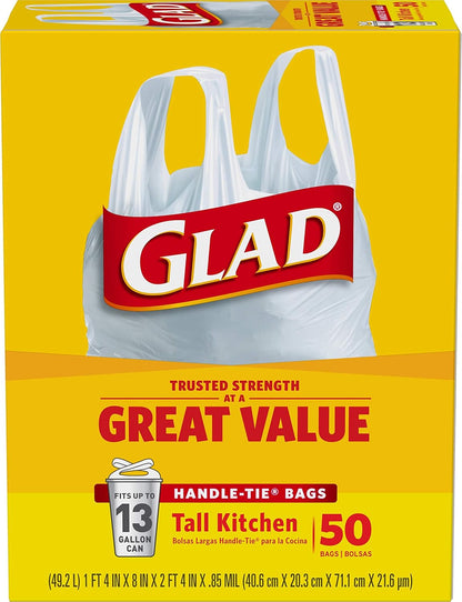 Glad_Tall_Kitchen_Trash_Bags_13_Gallon,_Unscented_Garbage_Bags,_Handle-Tie,_50_Count