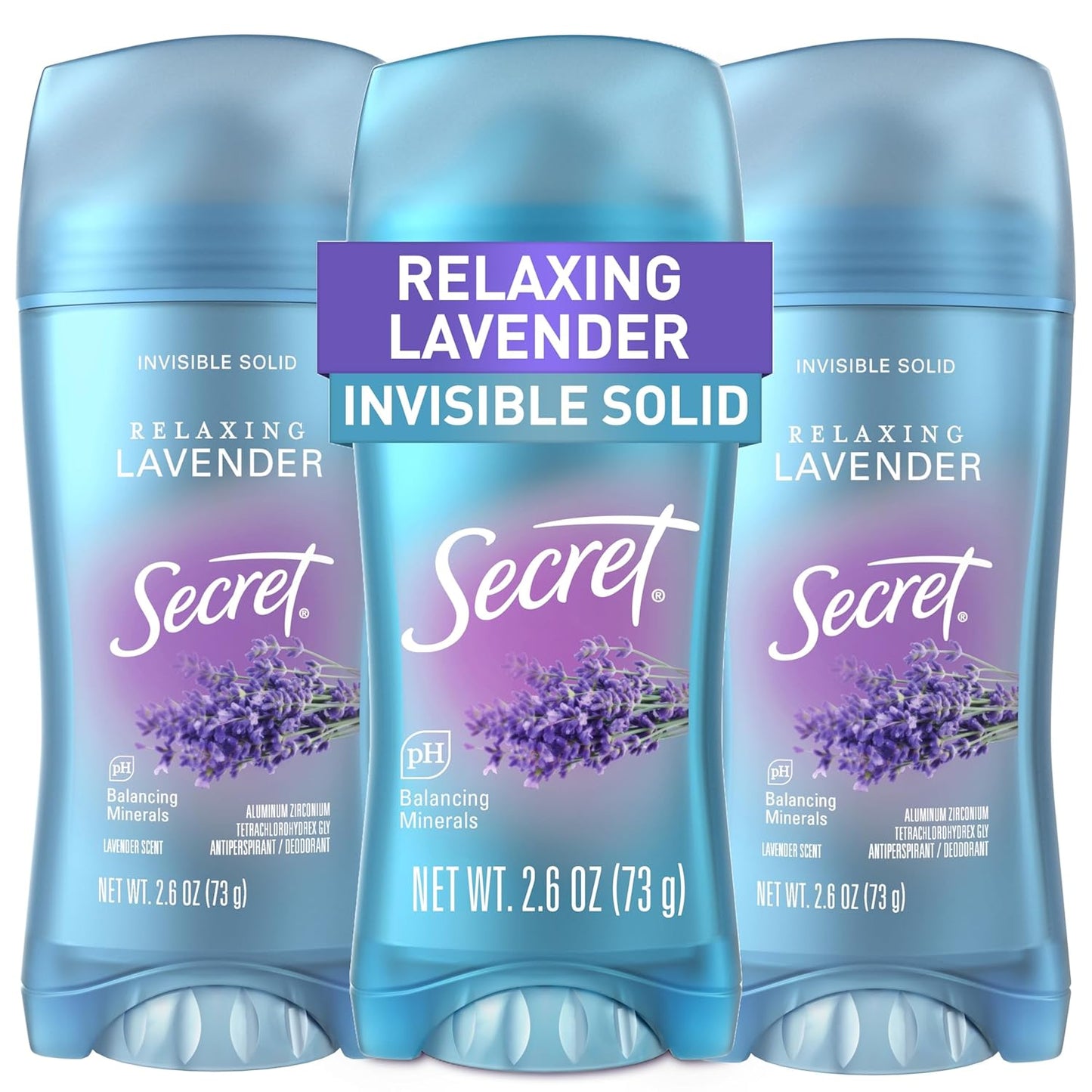 Secret_Fresh_Antiperspirant_Deodorant_for_Women,_72hr_Breathable_Sweat_&_Odor_Protection,_Instant_Freshness_&_Gentle,_PH_Balancing_Mineral,_Invisible_Solid,_Relaxing_Lavender_Scent,_2.6_oz_(Pack_of_3)