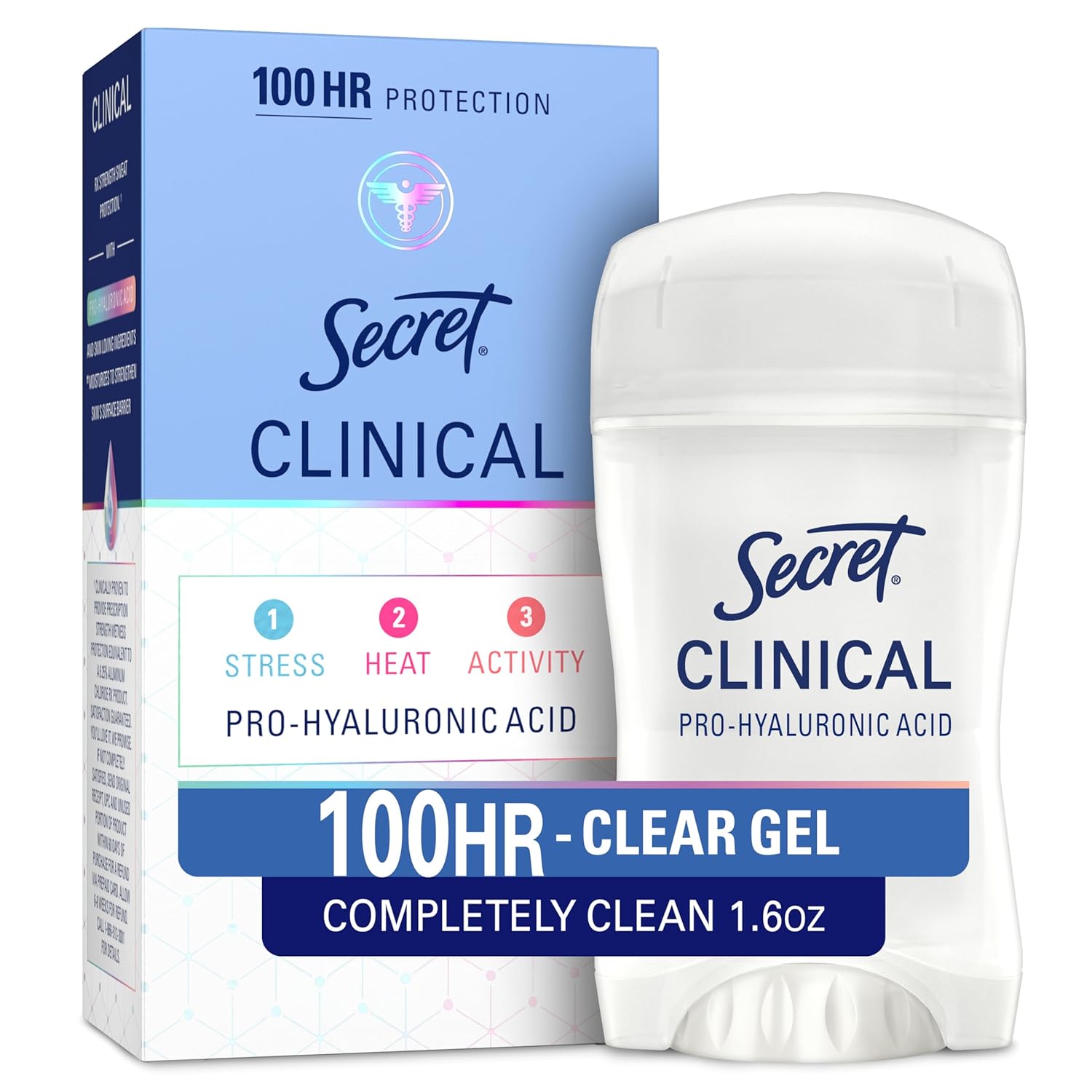 Secret_Clinical_Strength_100HR_Sweat_&_Odor,_Clear_Gel_Antiperspirant_Deodorant_for_Women,_3X_Stress_Protection_with_Hyaluronic_Acid,_PH_Balancing_Minerals,_Completely_Clean_Scent,_1.6_oz