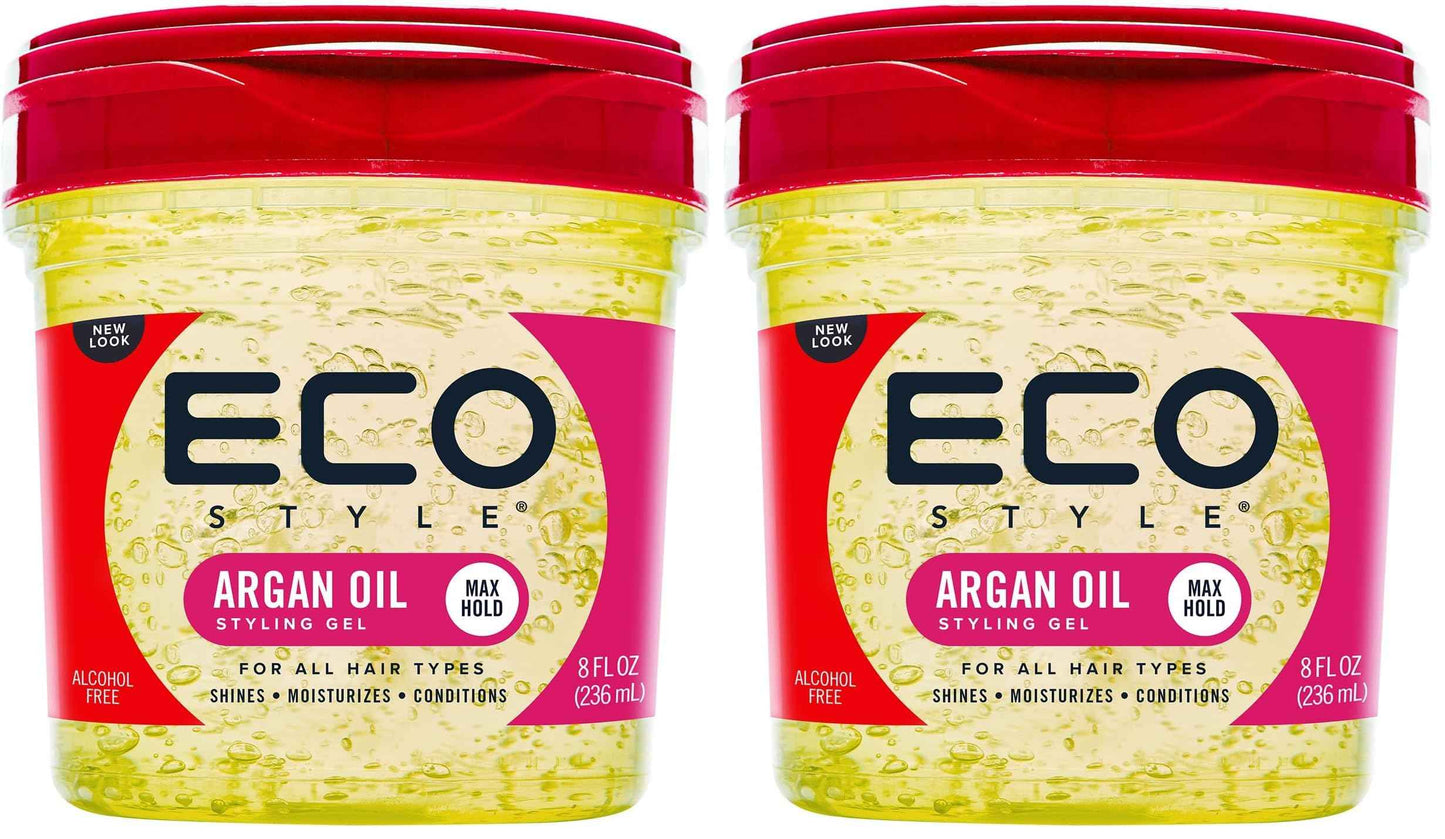 Eco Style Moroccan Argan Oil Styling Gel - Promotes Healthy Hair - Nourishes And Repairs - Delivers Long Lasting Shine - Provides Maximum Hold and Helps Tame Frizz - Ideal For All Hair - 8 oz