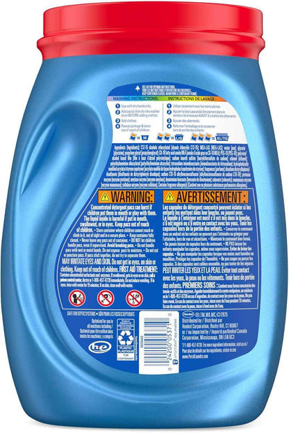 Persil Ultra Pacs Advanced Clean Oxi+Odor Power Laundry Detergent, 57 Count, No Mess, Single-Dose Laundry Soap, Fights Tough Stains & Odors, All Water Temperatures, HE Safe