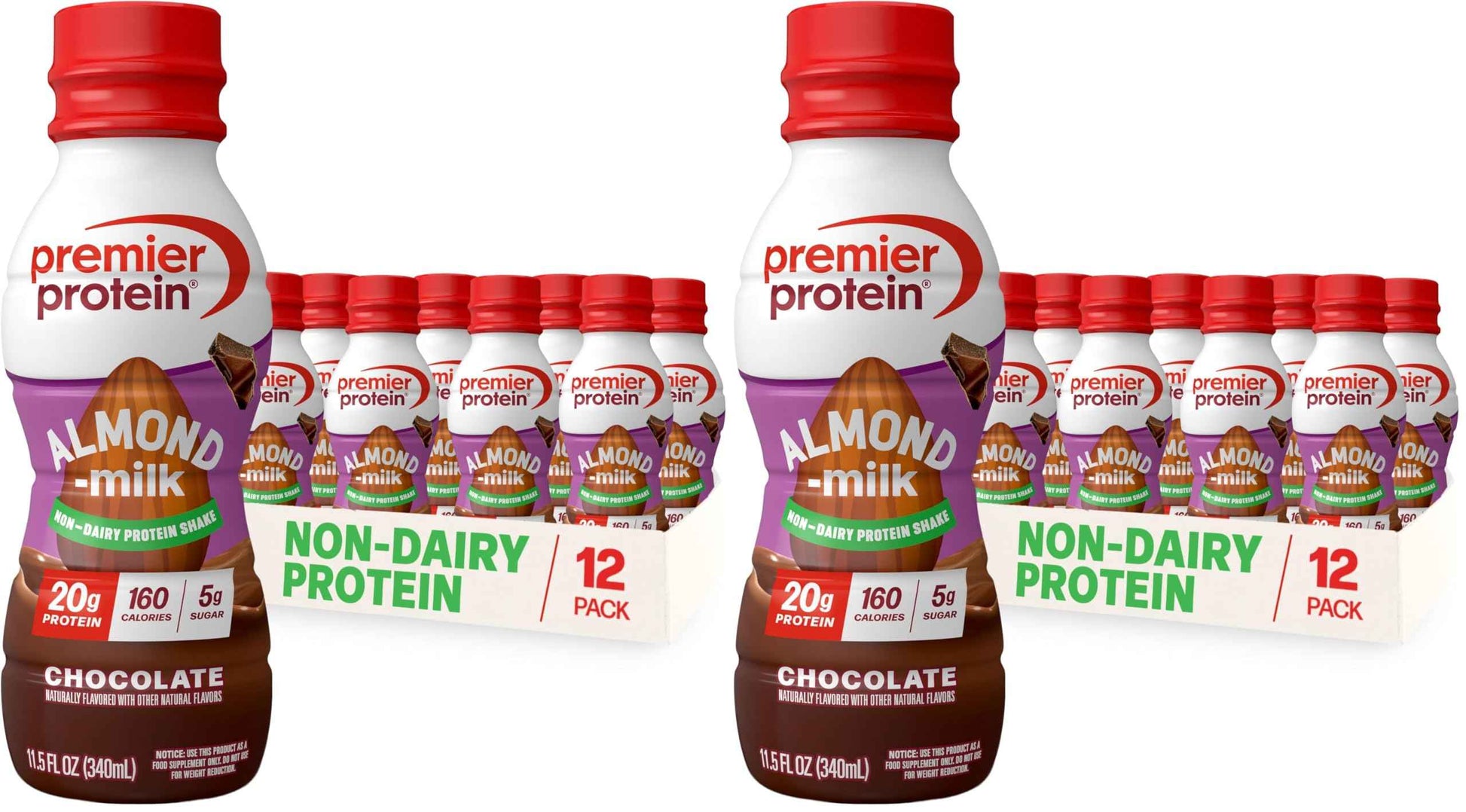 Premier Protein Non-Dairy Plant Based Almondmilk Protein Shake – 20g Protein, 5g Sugar, 11.5 Fl oz