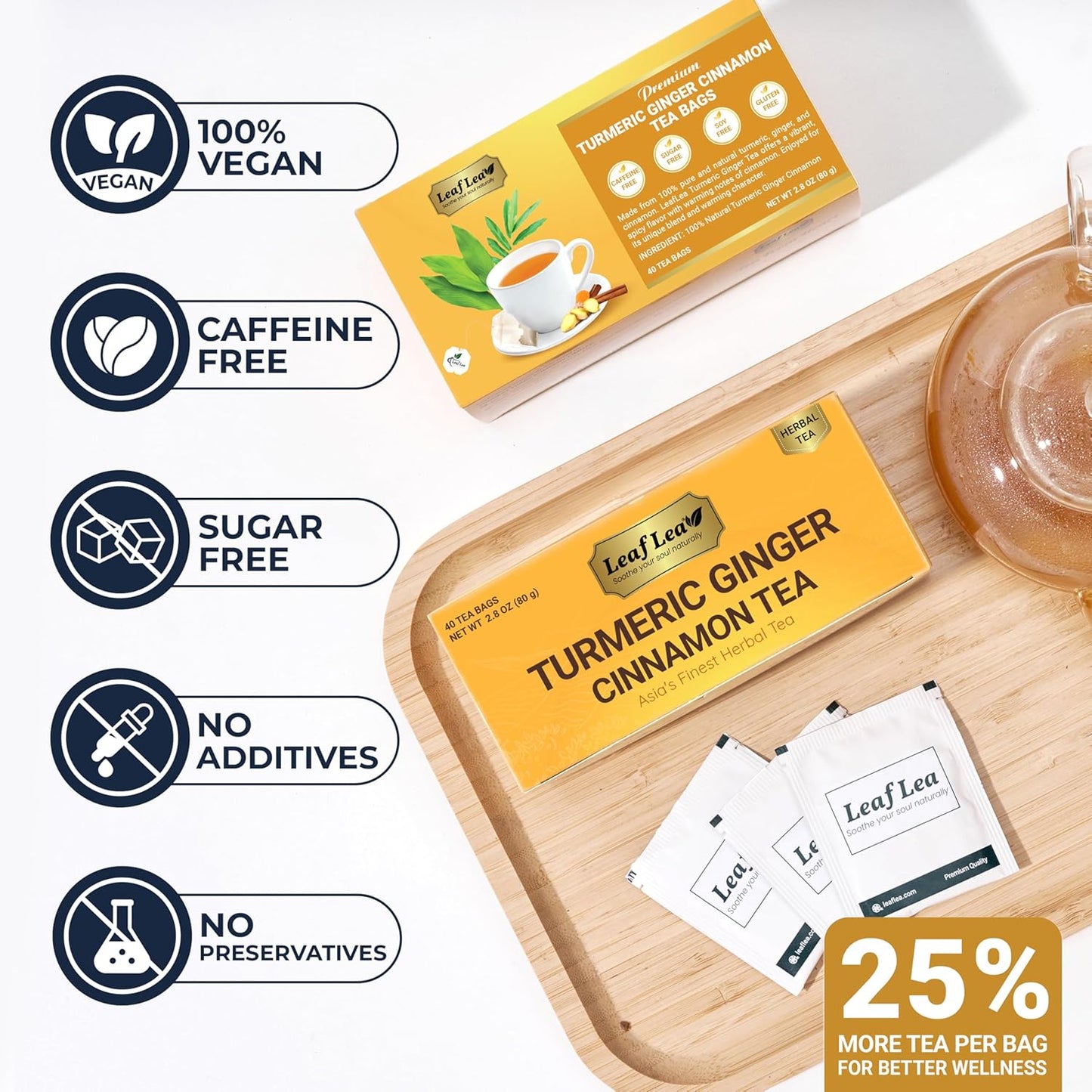 LeafLea_40_Turmeric_Ginger_Cinnamon_Tea_Bags,_100%_Natural_Ingredients_Herbal_Tea,_Turmeric_Ginger_Herbal_Blend_for_Wellness,_Vegan,_No_Sugar,_Caffeine-Free,_Individually_Wrapped_for_Freshness