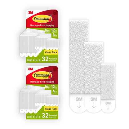 Command Picture Hanging Strips, Damage-Free Hangers for Picture Frames, No Tools Required, Great for Home Room Wall Decor, White Adhesive