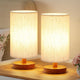 Cream Shade - Walnut Base set of 2 - 9" Inline Control
