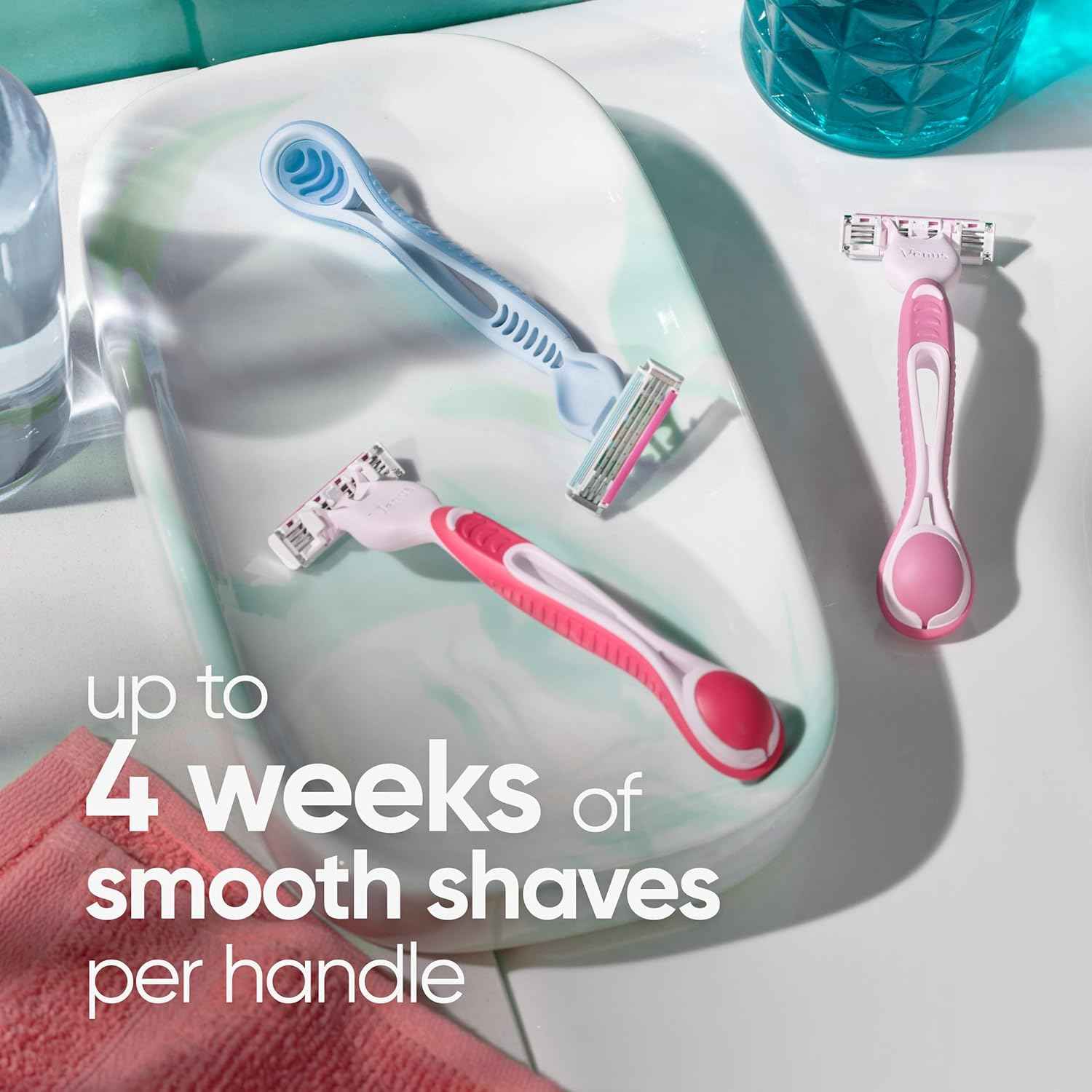 Gillette Venus Simply3 Disposable Razors for Women, 8 Count, Designed for a Close and Comfortable Shave