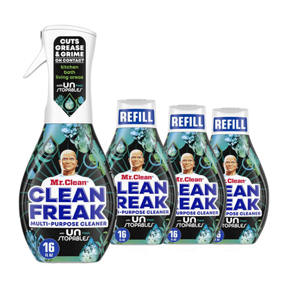 Mr. Clean Clean Freak Multi Surface Cleaning Spray, Deep Cleaning Mist Starter Kit and Refill Bundlea