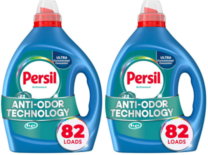Persil Activewear Clean Laundry Detergent Liquid, 82.5 Fl Oz, 82 Loads, Ultra Concentrated Laundry Soap, Helps Fight Stains & Odor, HE Safe