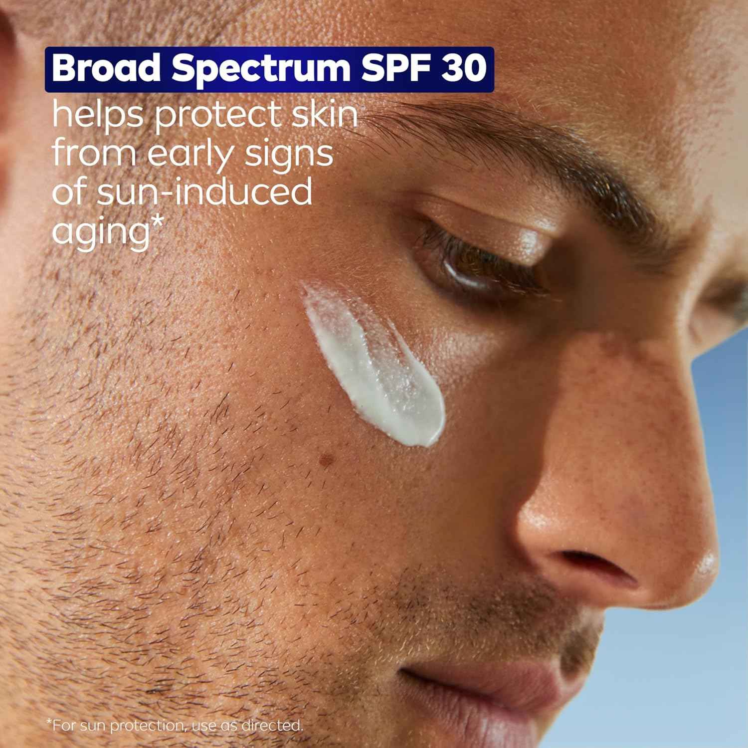 NIVEA MEN Age Defense Daily Face Moisturizer with Broad Spectrum SPF 30 Sunscreen, Pro-Retinol and Hyaluronic Acid, Beard-Friendly Face Lotion Helps Defend Against UVA/UVB Rays, 1.7 Fl Oz Bottle