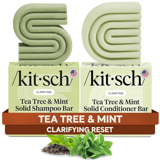Kitsch_Clarifying_Tea_Tree_Shampoo_and_Conditioner_Set_–_Shampoo_&_Conditioner_Bar_for_Women_and_Men,_Scalp_&_Oil_Control_Hair_Care_–_Free_of_Paraben,_Sulfate_&_Silicone_–_Made_in_USA_-_2_pcs