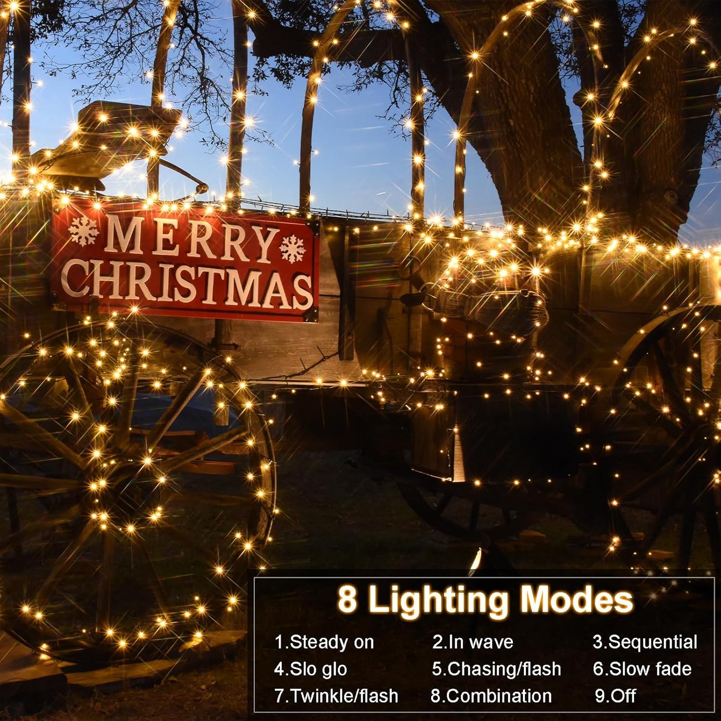 echosari_2_Pack_Battery_Operated_Christmas_Lights_Green_Wire_50_LED_Fairy_String_Light_with_Remote,_Timer,_Dimmable_for_Xmas_Tree_Wedding_Party_Decor
