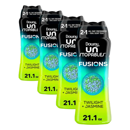 Downy Unstopables Fusions Scent Duos Laundry Scent Booster Beads, Twilight and Jasmine Scent, 24hr non-stop freshness with 2 in 1 dual scent laundry scent beads