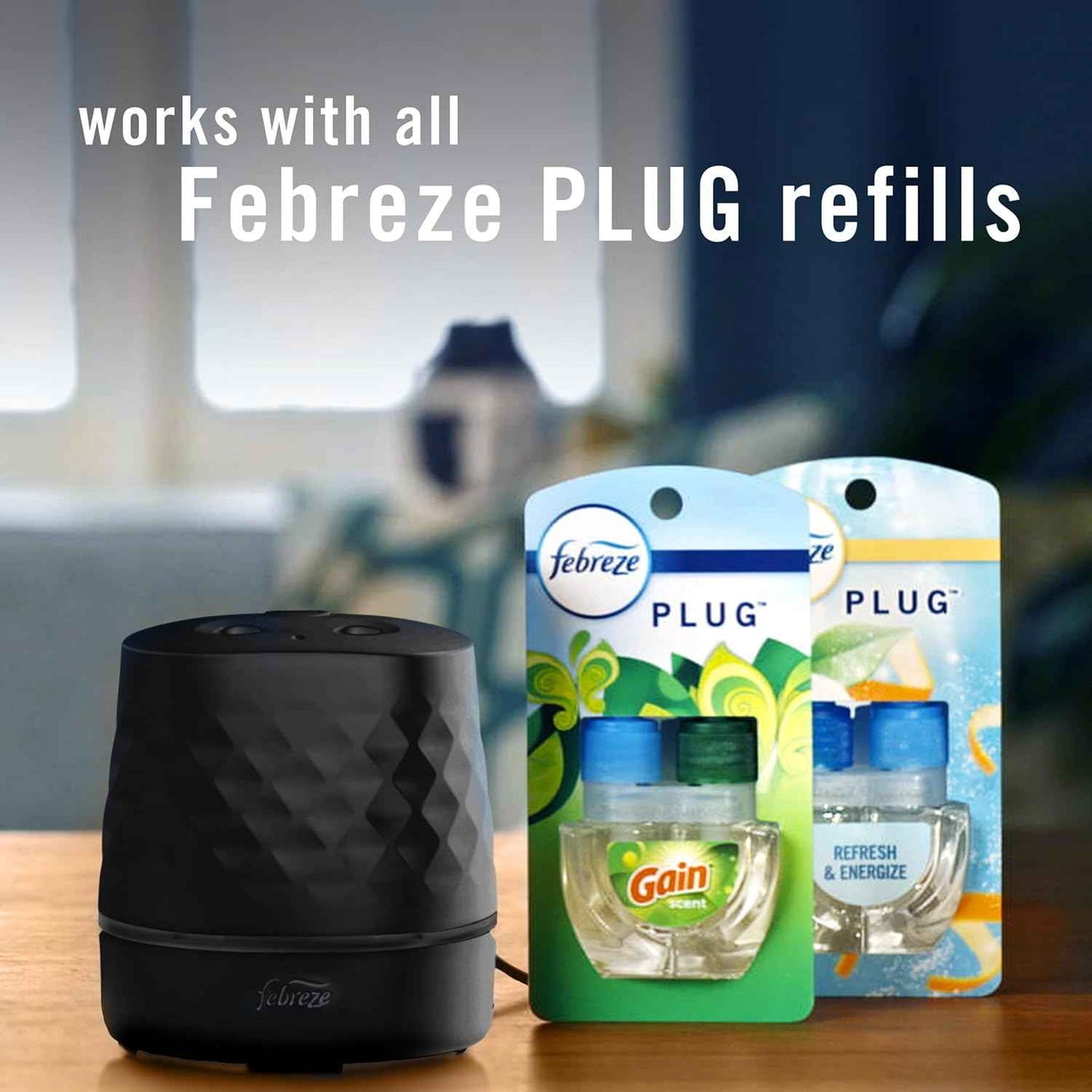 Febreze Plug Scent Booster, Continuous Scent Device Oil Diffuser, Compatible with Febreze Air Freshener Plug in Refills - Refills not Included