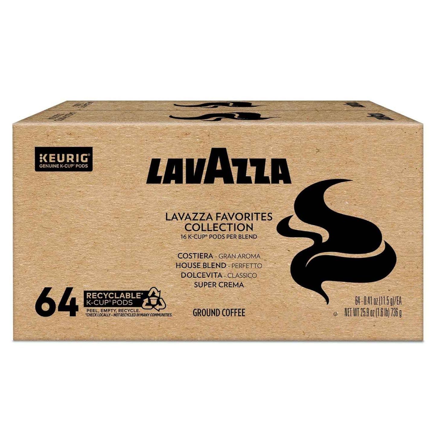 Lavazza Favorites Collection, Single Serve Keurig® K-Cup® Pods, Light and Medium Roast Coffees