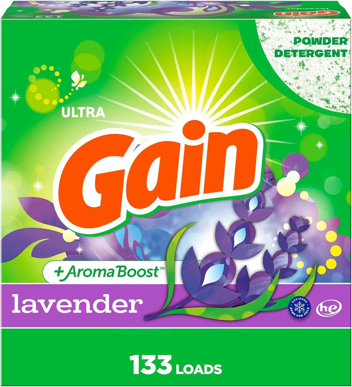 Gain Powder Laundry Detergent, Lavender Scent, 123 OZ