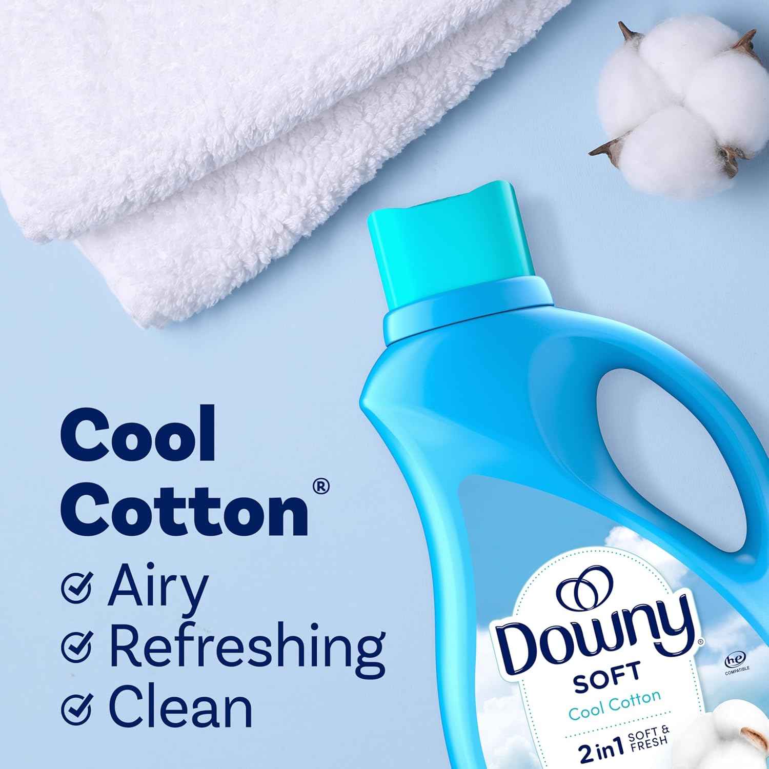 Downy Soft, 2 in 1 Soft and Fresh Liquid Fabric Softene, Fabric Conditioner Liquid provides softness and freshness for fabrics